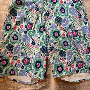 Johnnie-O Floral Blue and Green Board Shorts